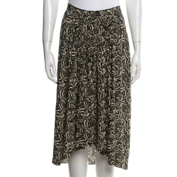 Ba&sh Festival Flowy A-line Lenny Pleated High Low Midi Skirt Size Large US 8 - Picture 2 of 2